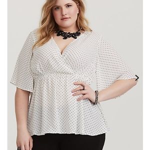 White polka dot blouse